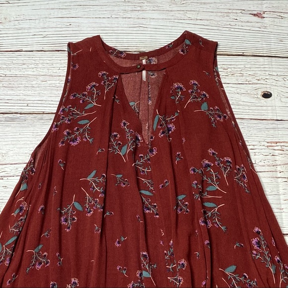 Free People Red Snap Out Of It Sleeveless Swing Dress Sz S - Picture 16 of 16